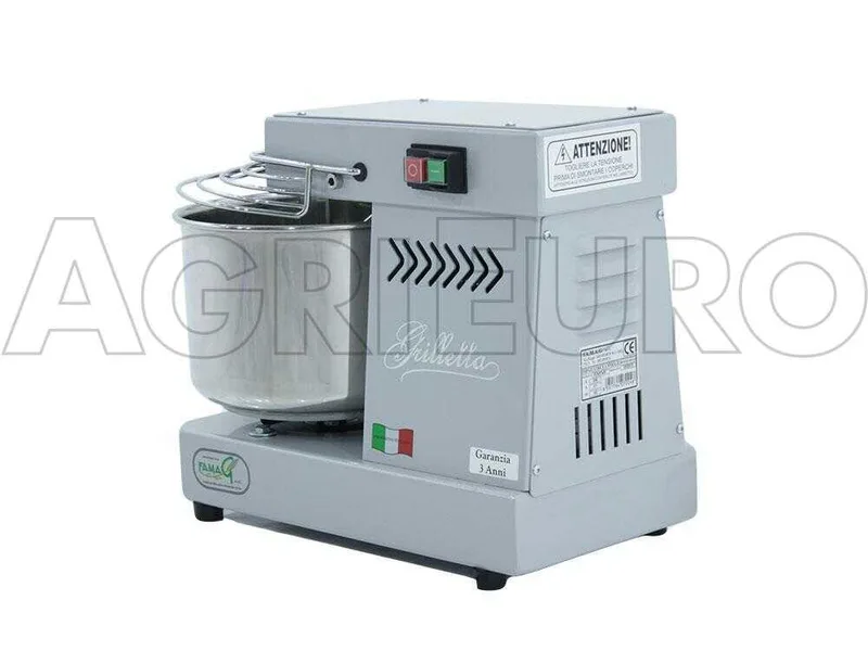 Pétrin à spirale électrique - Famag Grilletta IM 5 Color - Grise 5 kg - 8 L