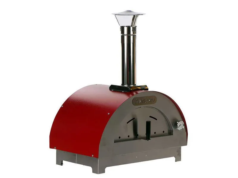 AgriEuro Quattro Stagioni Rouge - Four à bois pour pizza d'extérieur 60x40 - capacité 1 pizza