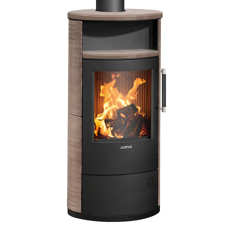 Justus Island 5 2.0 Poêle à bois Acier Noir / Céramique Grappa