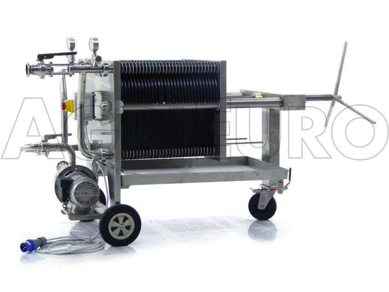 Enotecnica Pillan FC43 - Filtre à plaques professionnel FC43 de 30 cartons 40x40 cm - châssis/pompe acier INOX