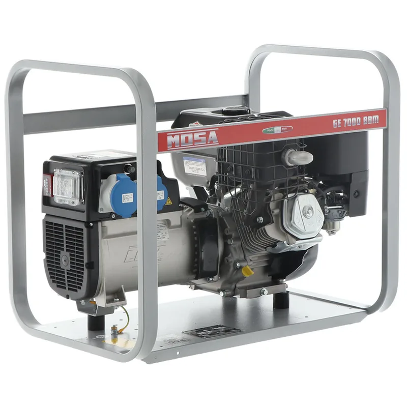 MOSA GE 7000 BBM AVR - Groupe électrogène à essence avec AVR 6 kW - Continue 5 kW Monophasé - Moteur B&S XR2100