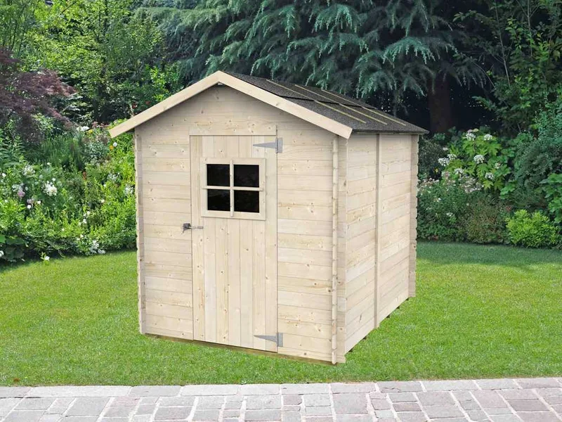 Alce Gaeta 178x218 - Abri de jardin en bois - Avec fenêtre frontale - Gaeta 178x218x205 cm