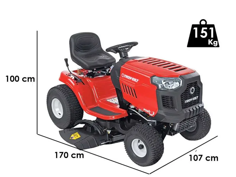 Troy-Bilt Pony 92T-S - Tondeuse autoportée - Boîte transmatique - Éjection latérale
