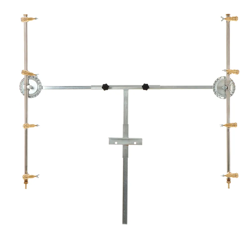 Couple de rampes verticales inox pour pulvérisation avec jet papillon en laiton 4+4