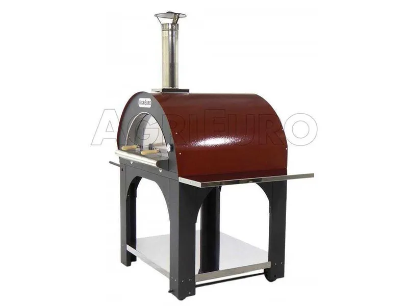 AgriEuro Cibus Red - Four à bois pour pizza d'extérieur 100x80 Cibus Red - 5 pizzas