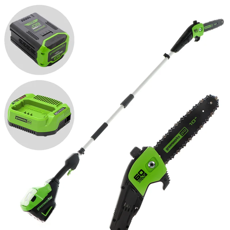 Greenworks GD60PS25 - Élagueuse sur perche à batterie 60V - Batterie 4 Ah
