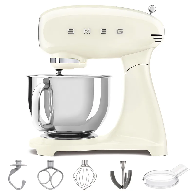 Smeg Full Color Crème - Batteur mélangeur planétaire - Cuve en acier inoxydable de 4,8 litres