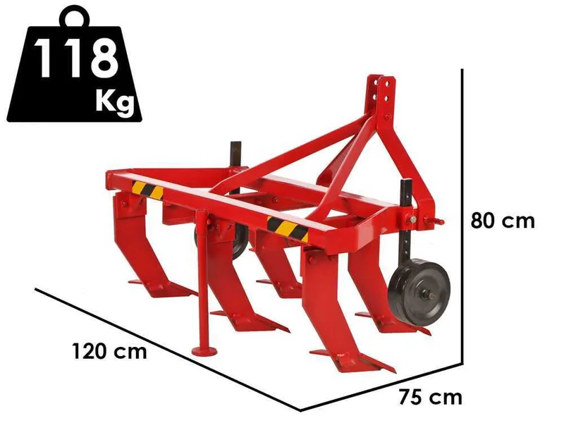 Décompacteur agricole série légère 120 - 5 dents - Roues en acier