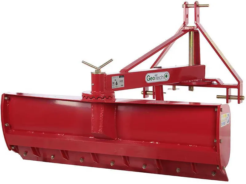 Niveleuse pour tracteur GeoTech DL120 à rotation lame 360° et Bras orientable