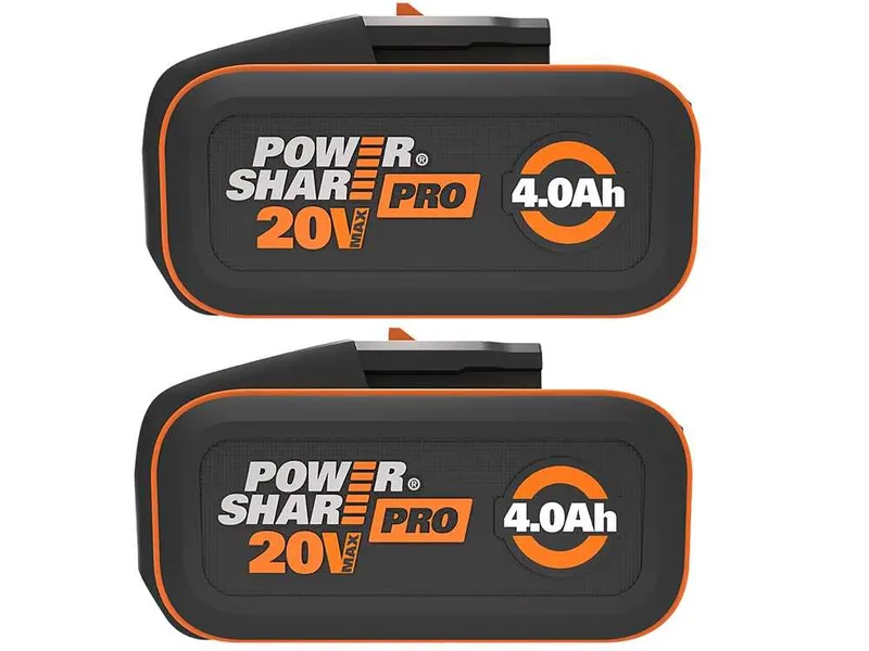 2 Batteries au lithium Pro powershare WA3644 20V 4Ah avec indicateur - Worx