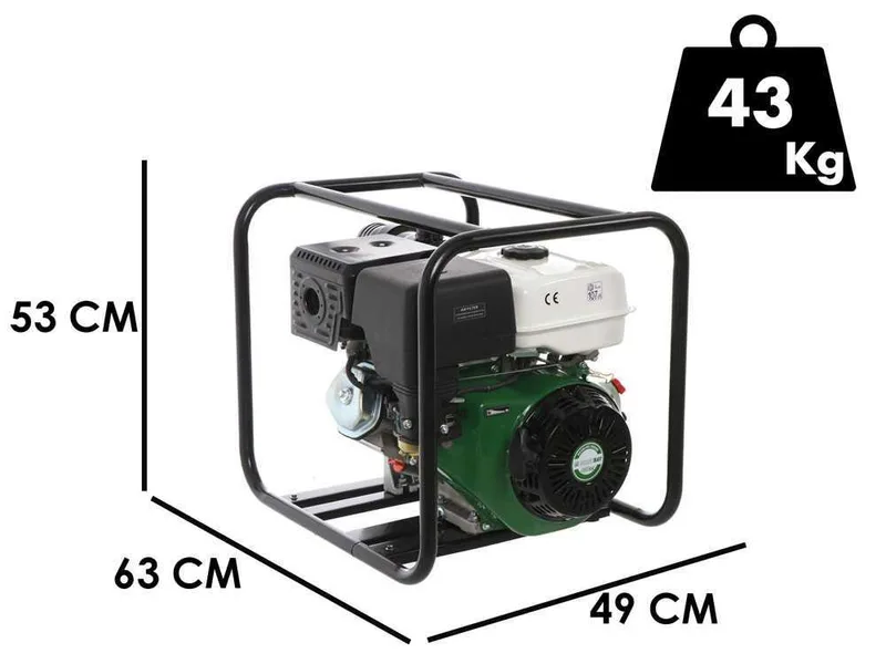 Motopompe thermique Greenbay GB-HPWP 80 - Hauteur d'élévation importante - avec raccords de 80 mm
