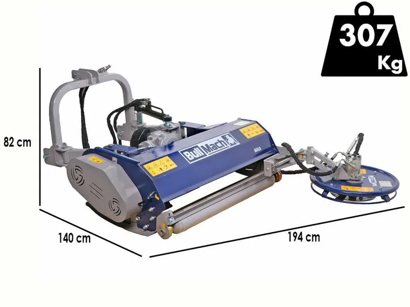 BullMach Maia 115 SH - Broyeur pour tracteur avec disque interfilaire - Série médium - Déport hydraulique