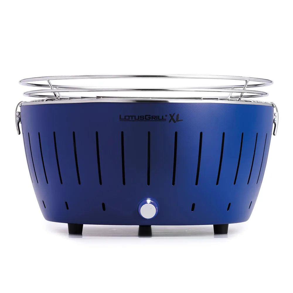 LotusGrill LG G435 U BL - Barbecue portable pour l'extérieur XL - Coque bleue