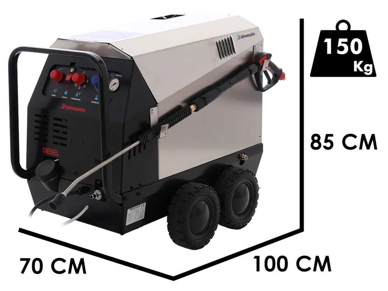 Idromatic Astra 200.15 - Nettoyeur haute pression à eau chaude professionnel triphasé - 200 bars - 900 l/h
