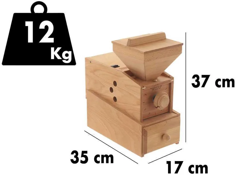 WIDU Widukind Mod. 1 - Moulin à farine en hêtre avec meules en pierre - 400W