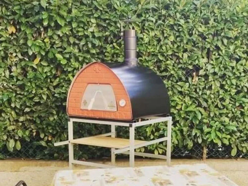 Pizza Party 70x70 - Four à pizza à bois d'extérieur - Chambre de cuisson 60 x 60 cm - Sole en biscotto réfractaire