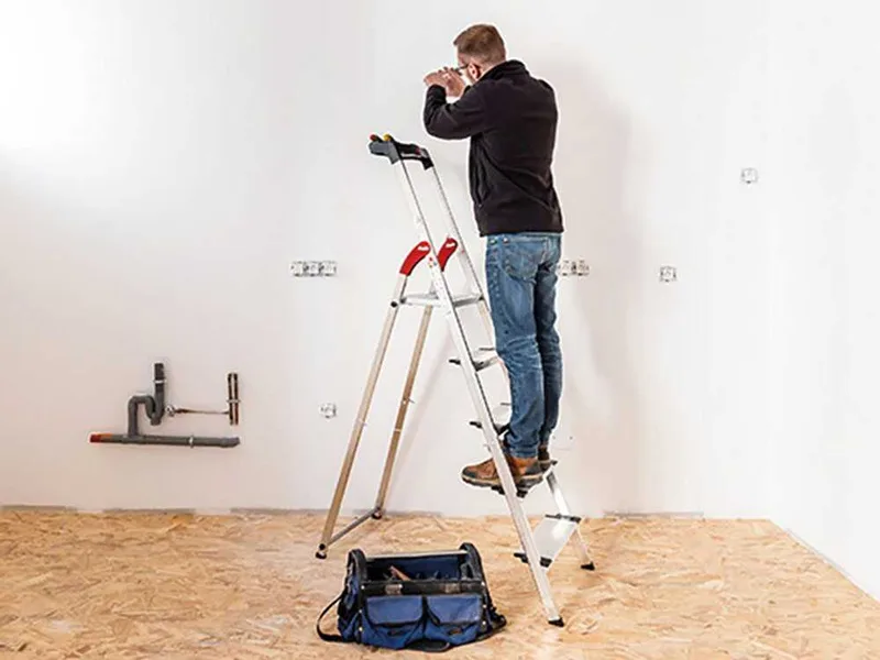 Hailo ProfiStep XXL, 5 marches, 1.68 m - Échelle en aluminium avec tréteau