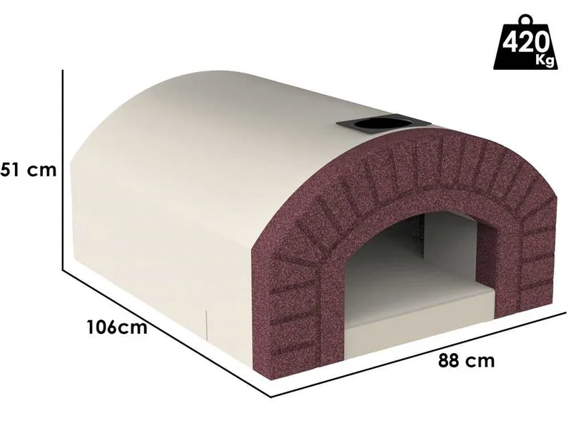 Linea VZ Capri - Four à bois encastrable avec plan de cuisson 72x70 cm - Capacité de cuisson 3 pizzas
