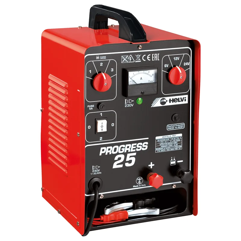 Helvi Progress 25 - Chargeur de batterie portable - 6/12/24V portable - Monophasé