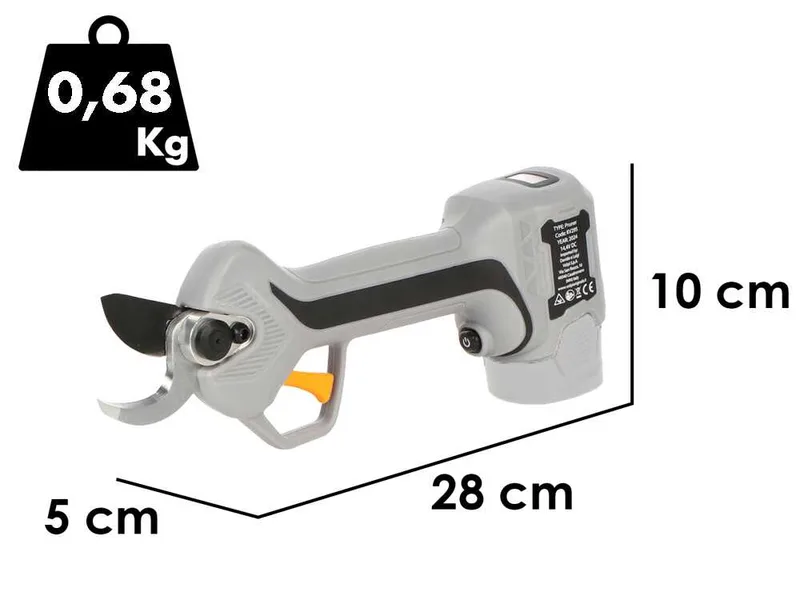 Volpi KV295 - Sécateur électrique - 14,4 V - Diamètre de coupe 28 mm - sans batteries ni chargeur