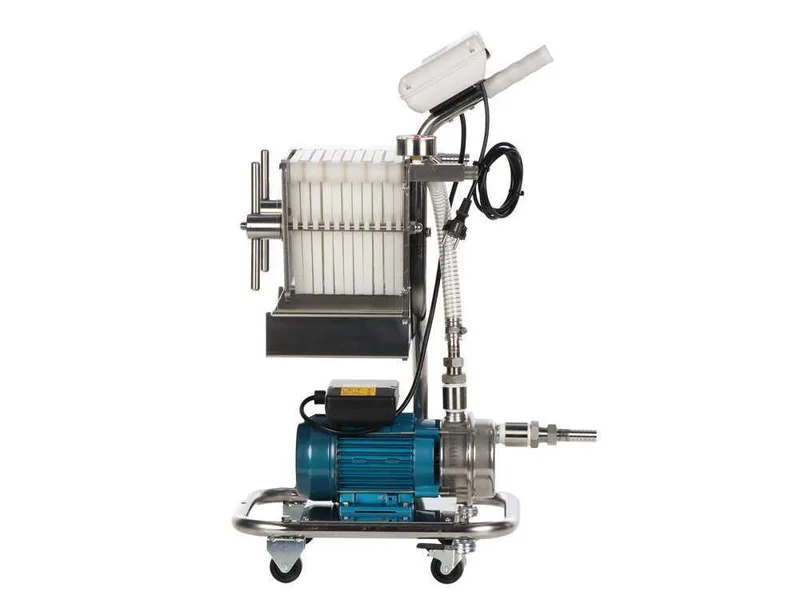 Tellarini CrystalPro Oil 10 - Filtre à plaques pour l'huile sur chariot - Pompe INOX
