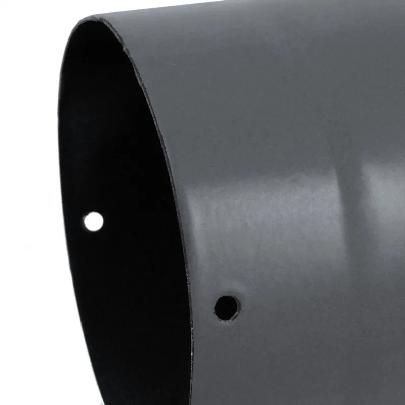 Coude de conduit de fumée / Coude de tuyau de poêle émaillé 150 mm - Coude lisse à 90° Gris