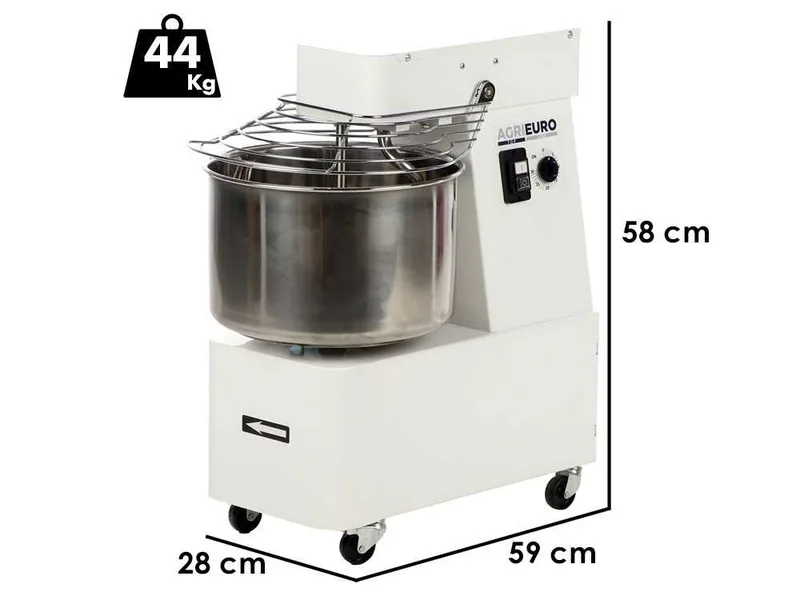 Pétrin à spirale Mixer 500 S - Monophasé - Capacité de pâte 4 Kg - 1 vitesse