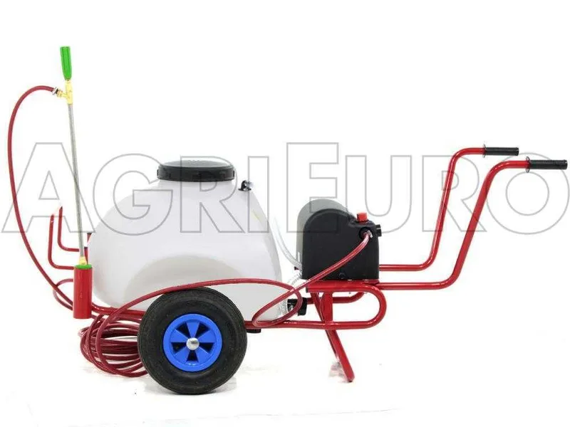 Pulvérisateur sur chariot à batterie 12V de 70 L PRO - Pompe de pulvérisation électrique avec attelage