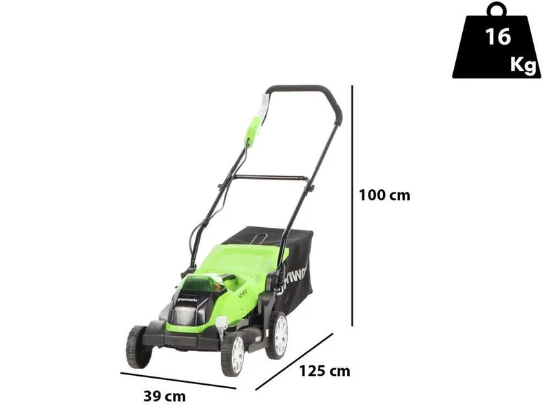 Greenworks G40LM35K2 - Tondeuse à gazon électrique à batterie - 40V 2Ah - Coupe 35 cm