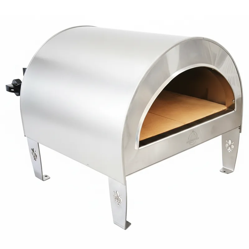Pizza Party Ardore Silver - Four à pizza à gaz d'extérieur - Chambre de cuisson 40 x 40 cm - Sole en biscotto réfractaire