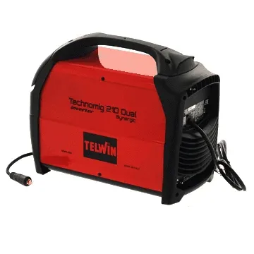 Telwin Technomig 210 Dual Synergic - Poste à souder inverter à fil - Pour mig-mag/flux/brazing/mma/ tig DC-Lift - gaz/no gaz