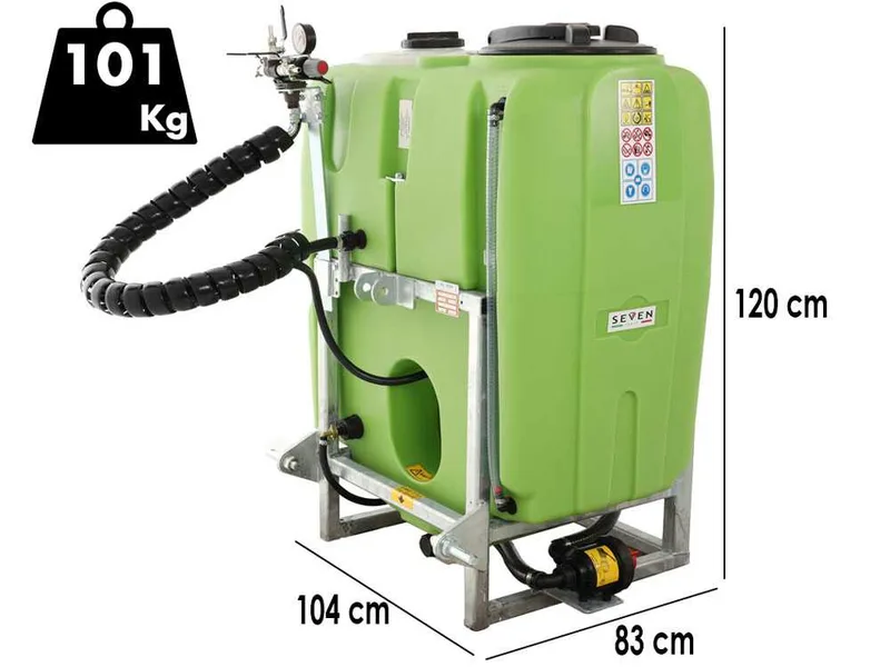 Seven Italy 300L - Cuve de pulvérisation compacte pour tracteur - Pompe APS71