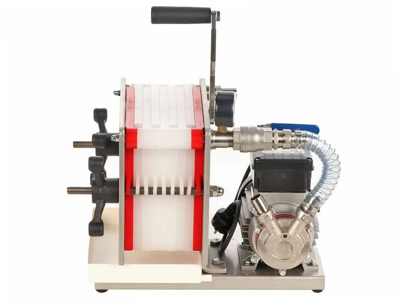 Enotecnica Pillan FC8 - Filtre à vin professionnel pour 8 cartons 20x20 cm - Châssis INOX et pompe NOVAX