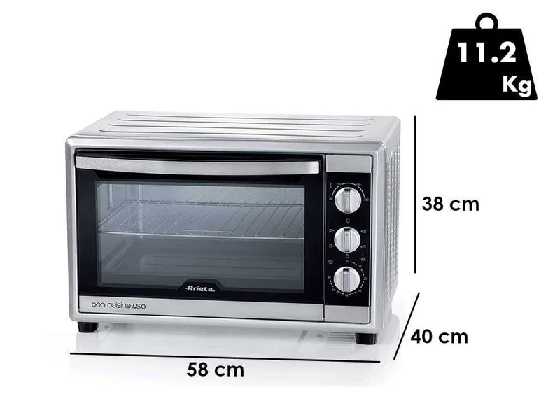 Ariete Bon Cuisine 450 - Four électrique ventilé avec tournebroche - 45L 1800W