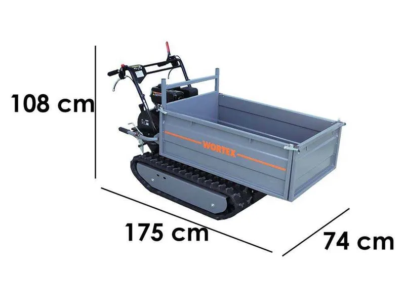 Brouette motorisée à chenilles Wortex SFL 500 - Caisson extensible avec charge de 500 Kg