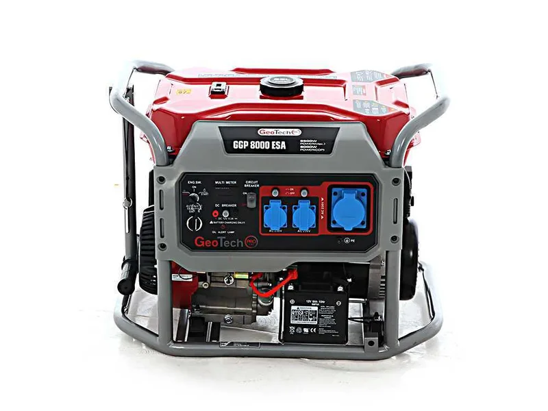 GeoTech Pro GGP 8000 ESA - Groupe électrogène sur chariot dém. électrique avec AVR 6.5 KW - Continue 6 Kw Monophasé