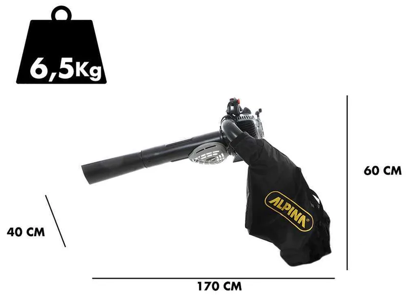 Alpina ABL 27 V - Souffleur aspirateur broyeur 3 en 1 thermique avec moteur 2 temps