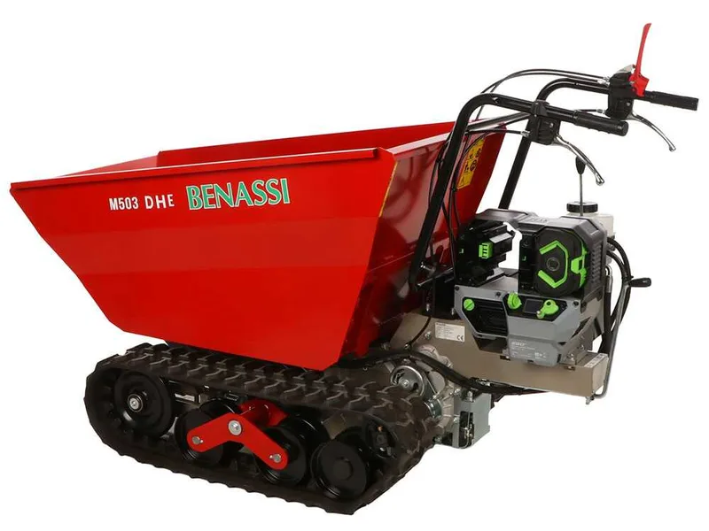Benassi M503E DH - Brouette motorisée à batterie avec moteur EGO - 56V 12Ah - Basculement hydraulique