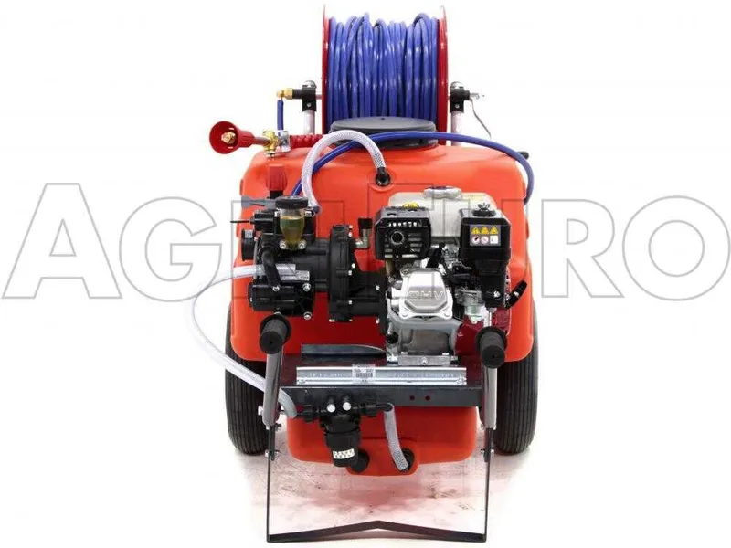 Groupe motopompe de pulvérisation Comet APS 41 Honda Gx 160 sur chariot Dal Degan avec réservoir 150 l