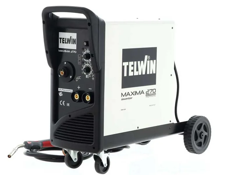 Poste à souder inverter à fil Telwin Maxima 270 Synergic - pour mig-mag/flux/brazing/mma/tig DC - lift - gaz/no gaz