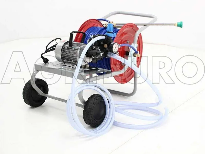 Groupe motopompe de pulvérisation électrique Comet MC 25 moteur électrique et chariot