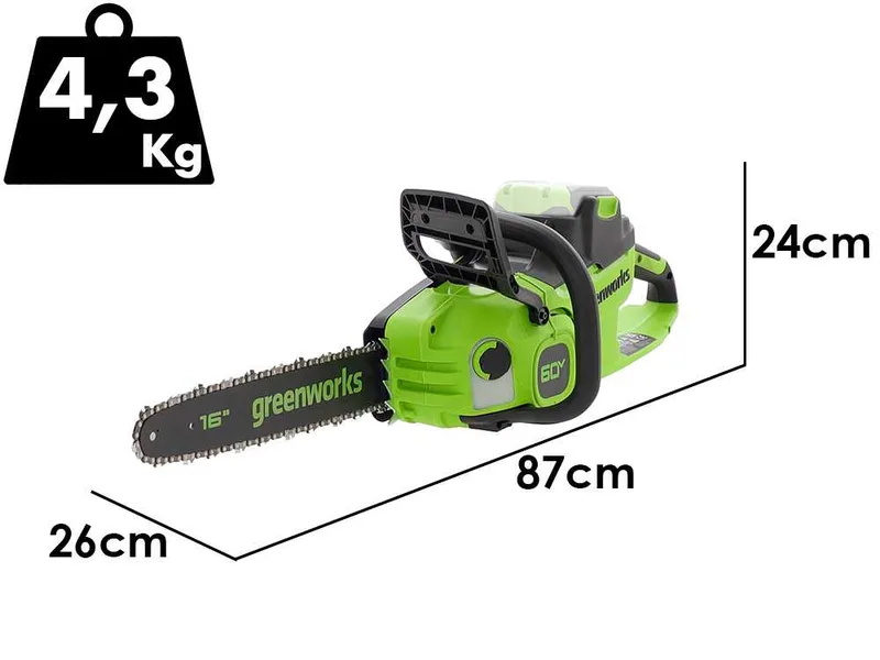 Greenworks CS40O6 - Tronçonneuse à batterie 60 V - Guide de 40 cm