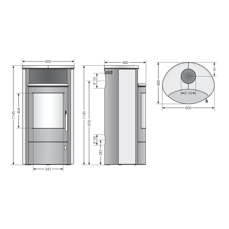 Oranier Pori 7 Poêle à bois Acier Noir / Carrelage Corretto