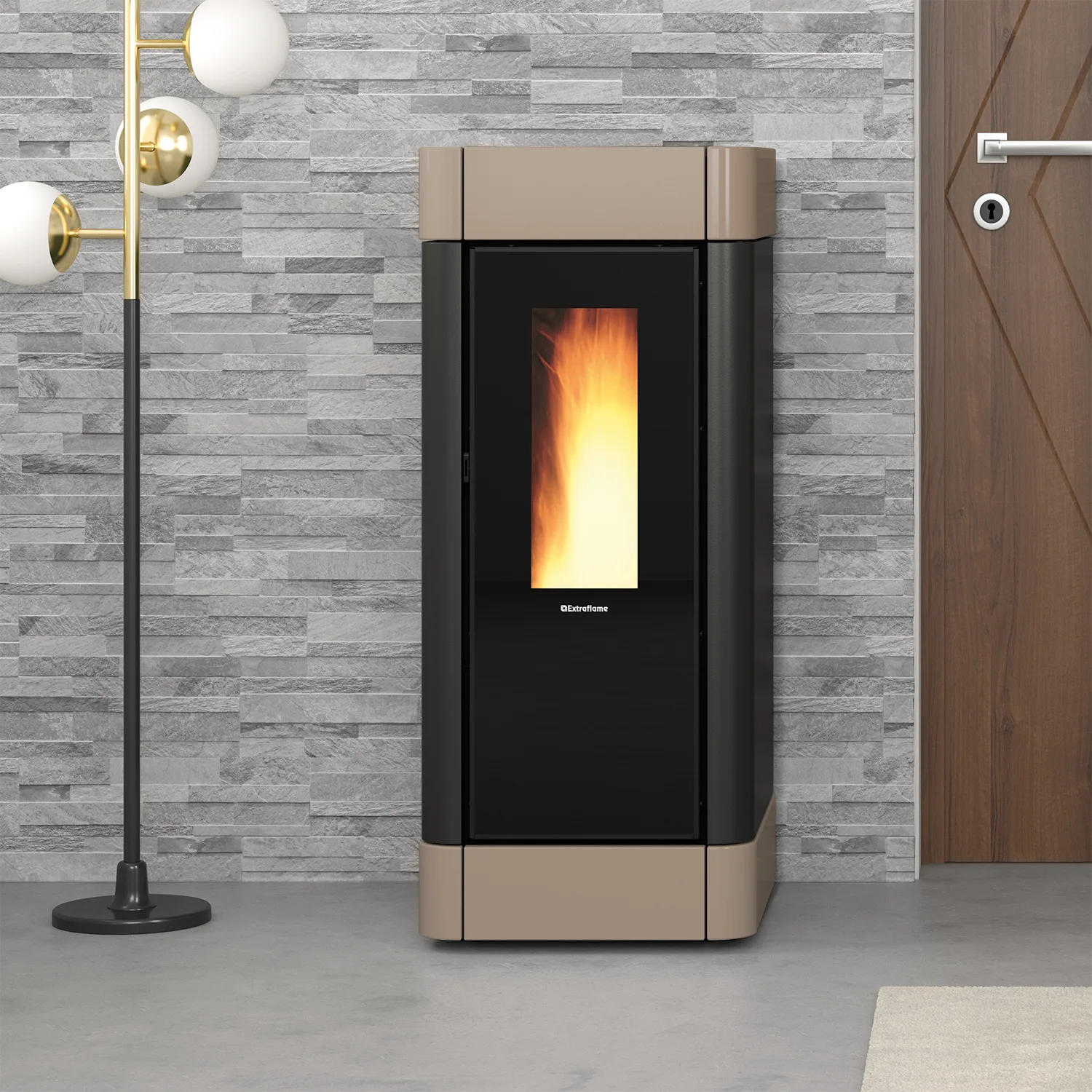 Extraflame Evolution Line Sinfony poêle à granulés acier brillant Tortora