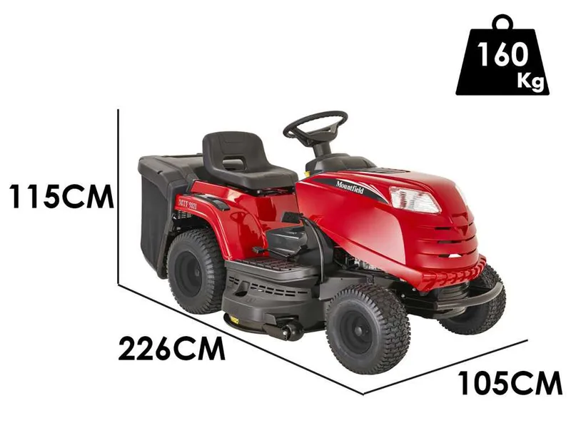 Mountfield MTF 98H - Tracteur tondeuse avec boîte de vitesses hydrostatique et bac de ramassage de 240 L