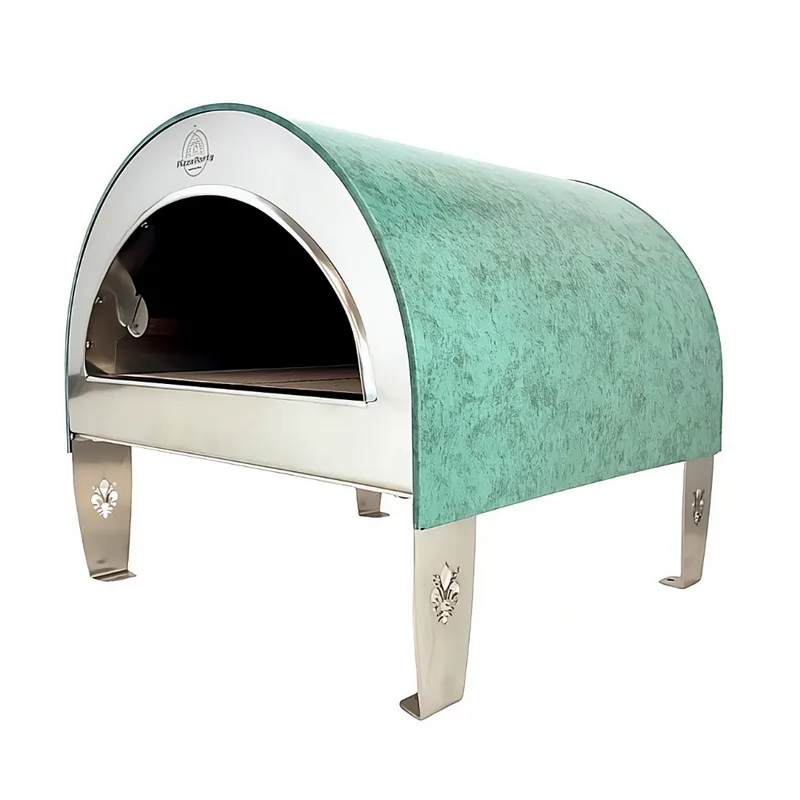 Pizza Party Ardore Acquamarina - Four à pizza à gaz d'extérieur - Chambre de cuisson 40 x 40 cm - Sole en briques réfractaires