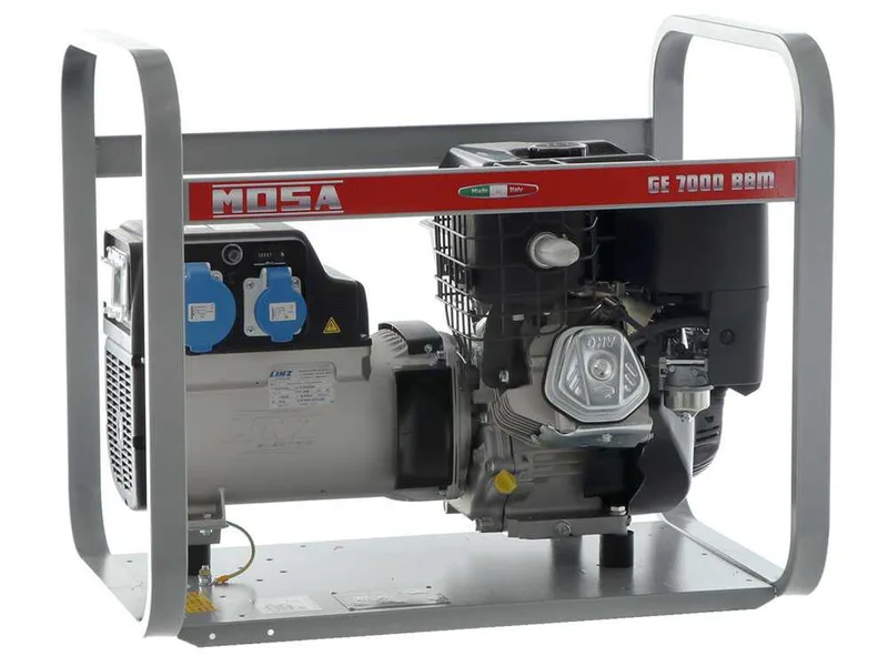 MOSA GE 7000 BBM AVR - Groupe électrogène à essence avec AVR 6 kW - Continue 5 kW Monophasé - Moteur B&S XR2100
