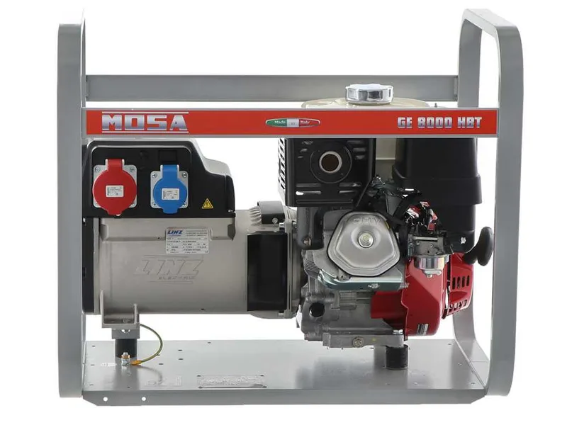 MOSA GE 8000 HBT - Groupe électrogène 6.4 KW triphasé - Alternateur italien - Moteur Honda GX390