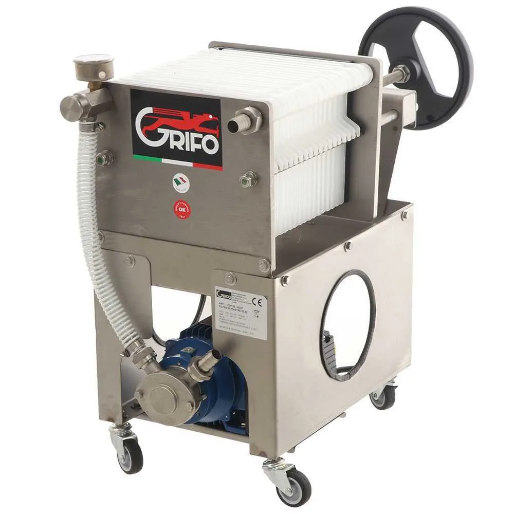 Grifo Professional FCP20-Olio - Filtre à plaques pour huile sur chariot - Pompe INOX Liverani
