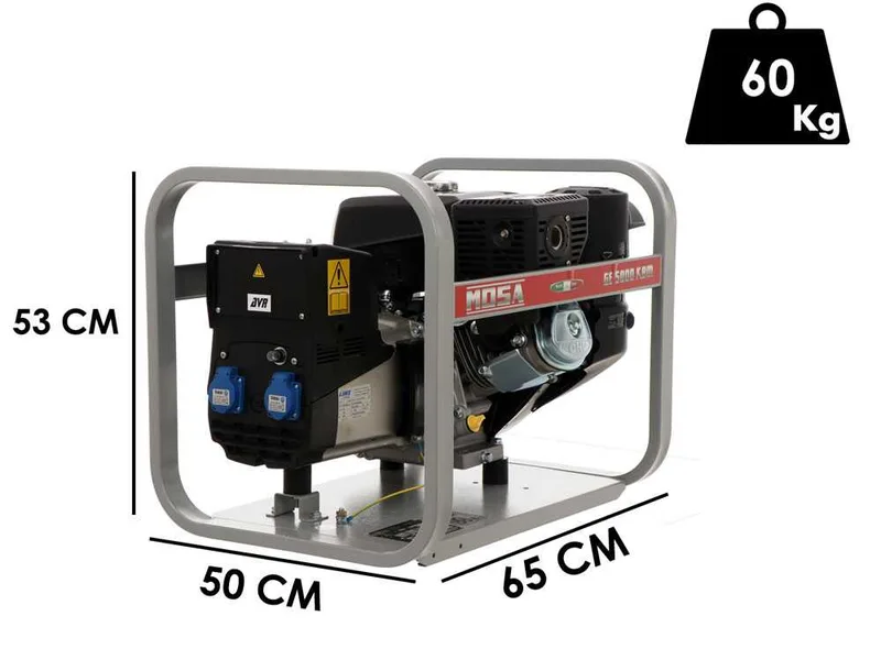 MOSA GE 5000 KBM AVR - Groupe électrogène 4.4 KW monophasé - Alternateur italien